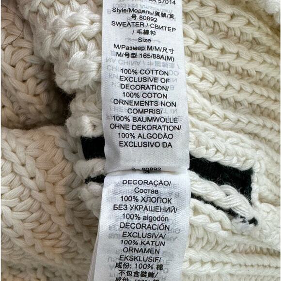 TORY BURCH Cotton Ribbed Side-stripe Sweater Medium* - Picture 6 of 8